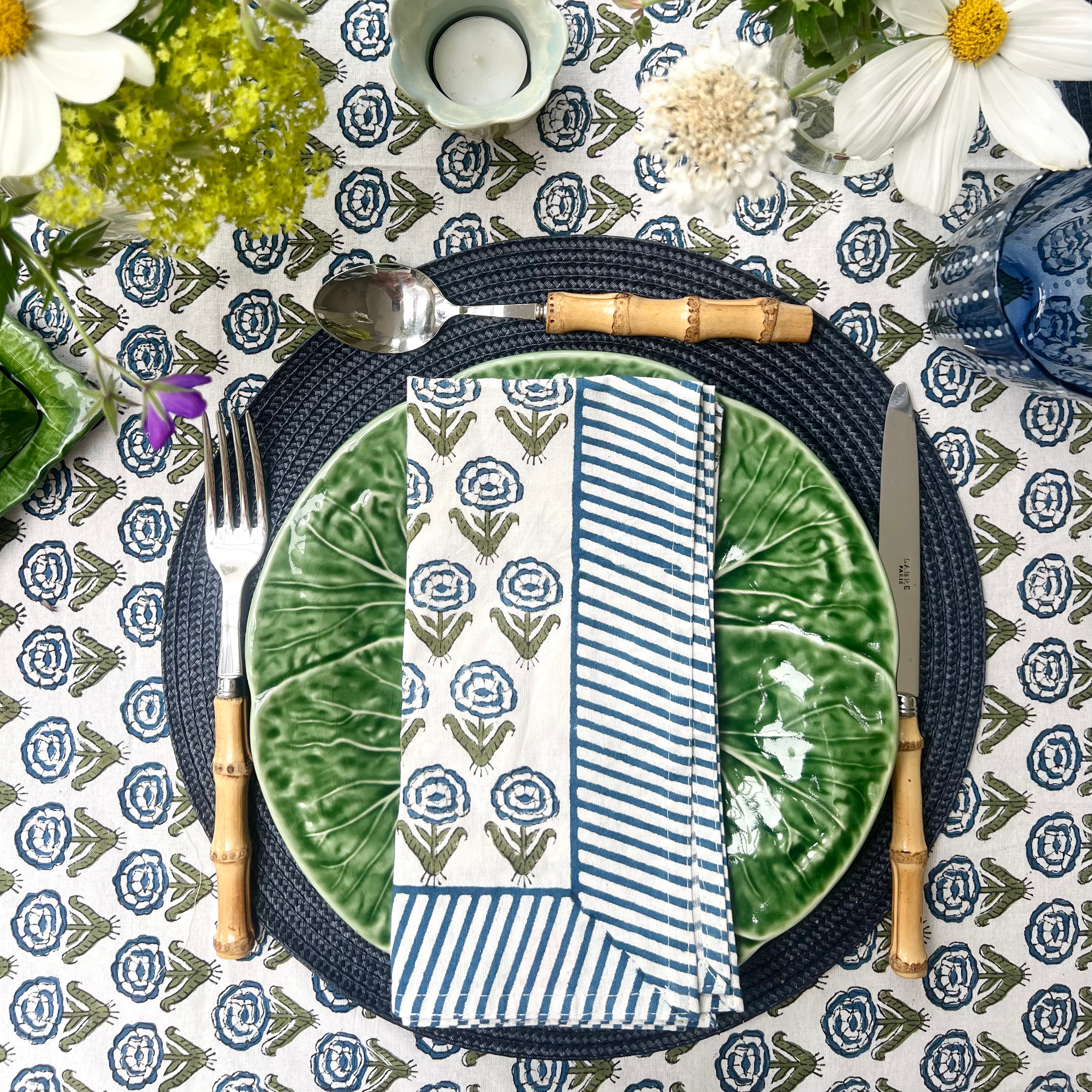 Blue and Green Zara Tablecloth