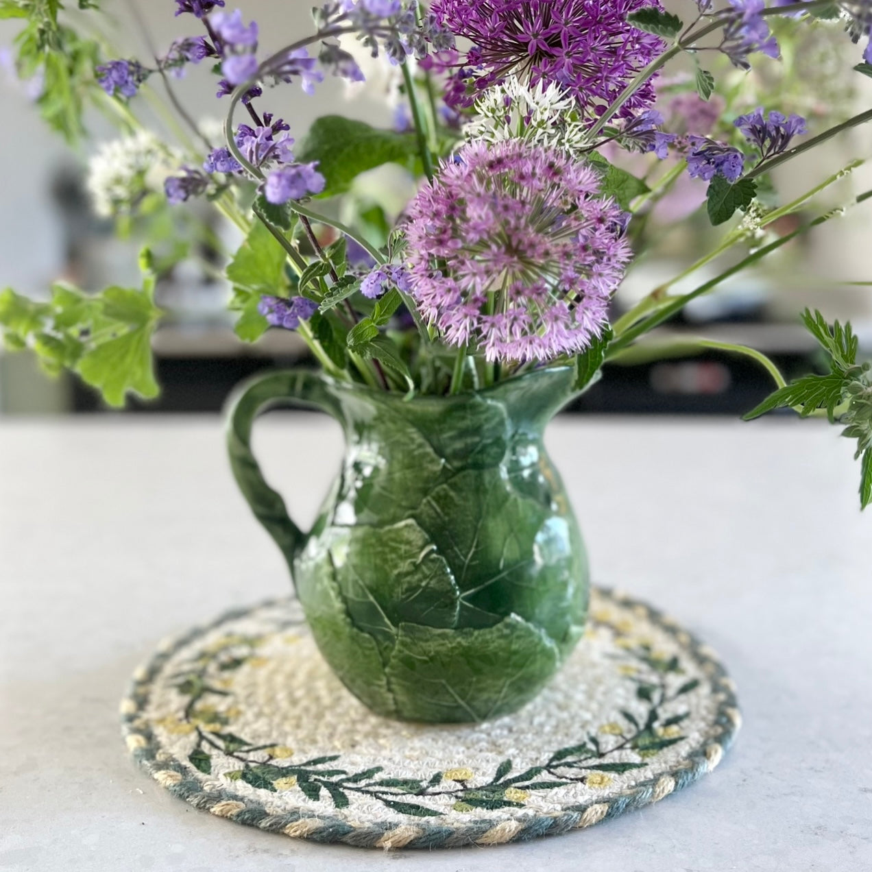 Green Vine Leaf Jug Large