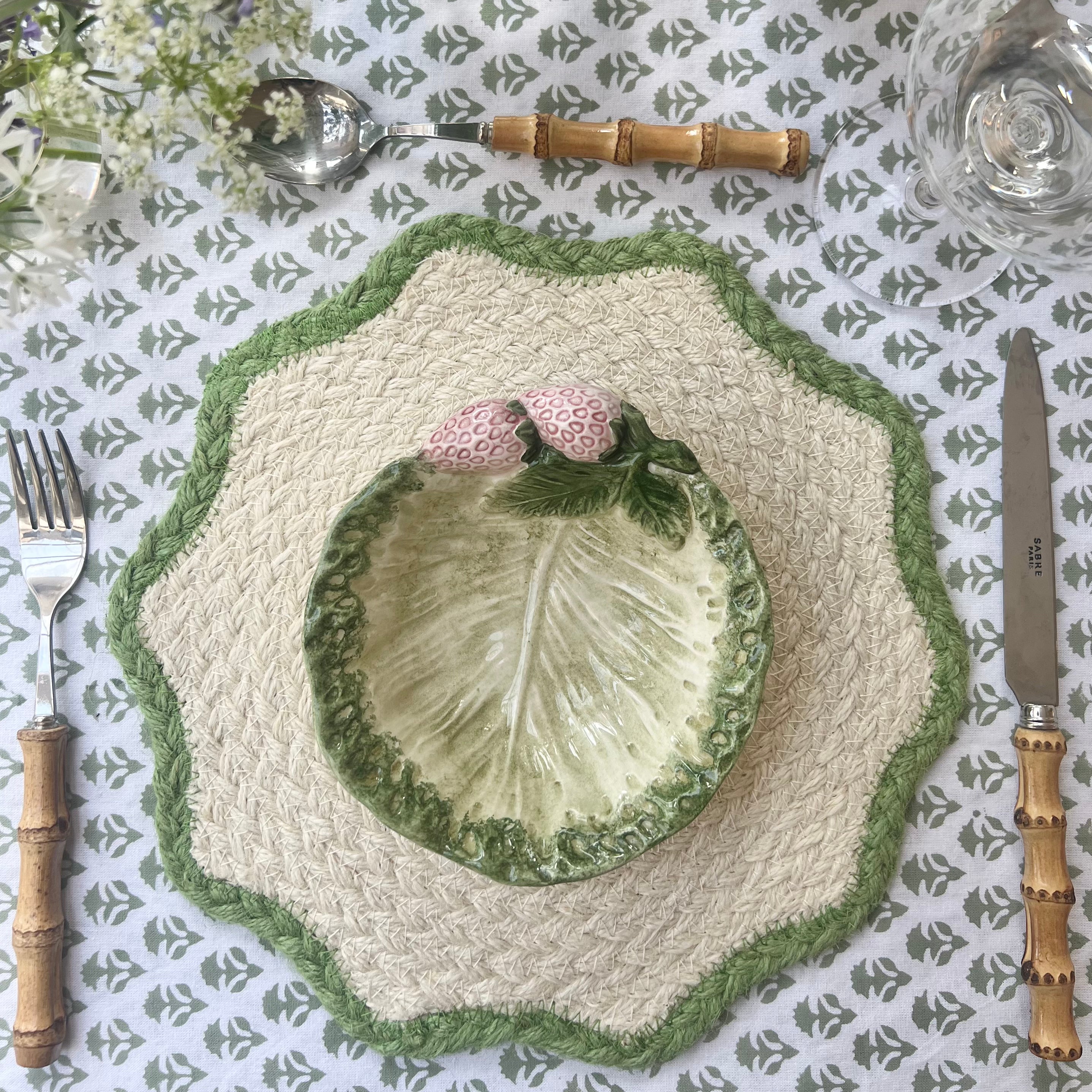 Green Scalloped Placemat