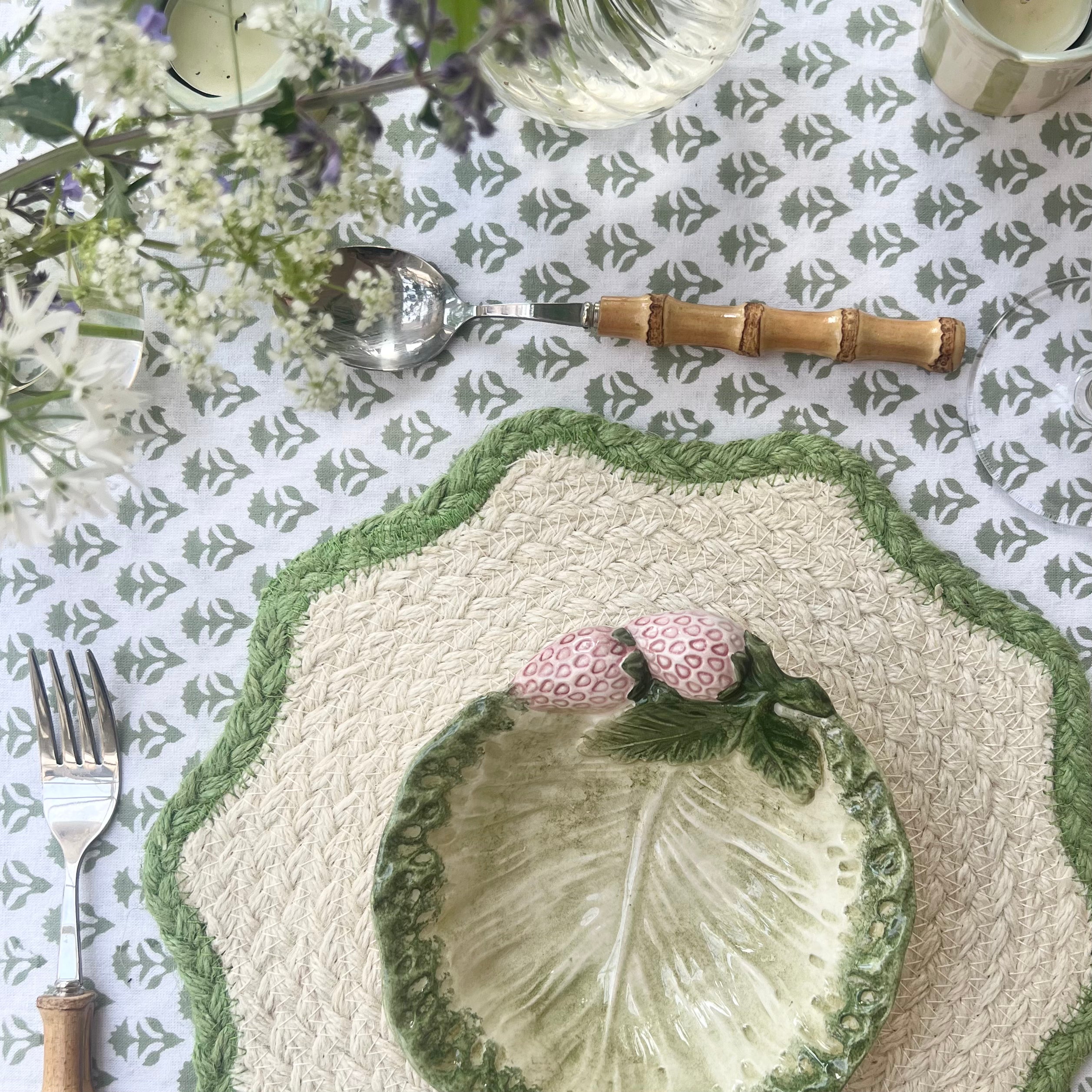 Green Scalloped Placemat