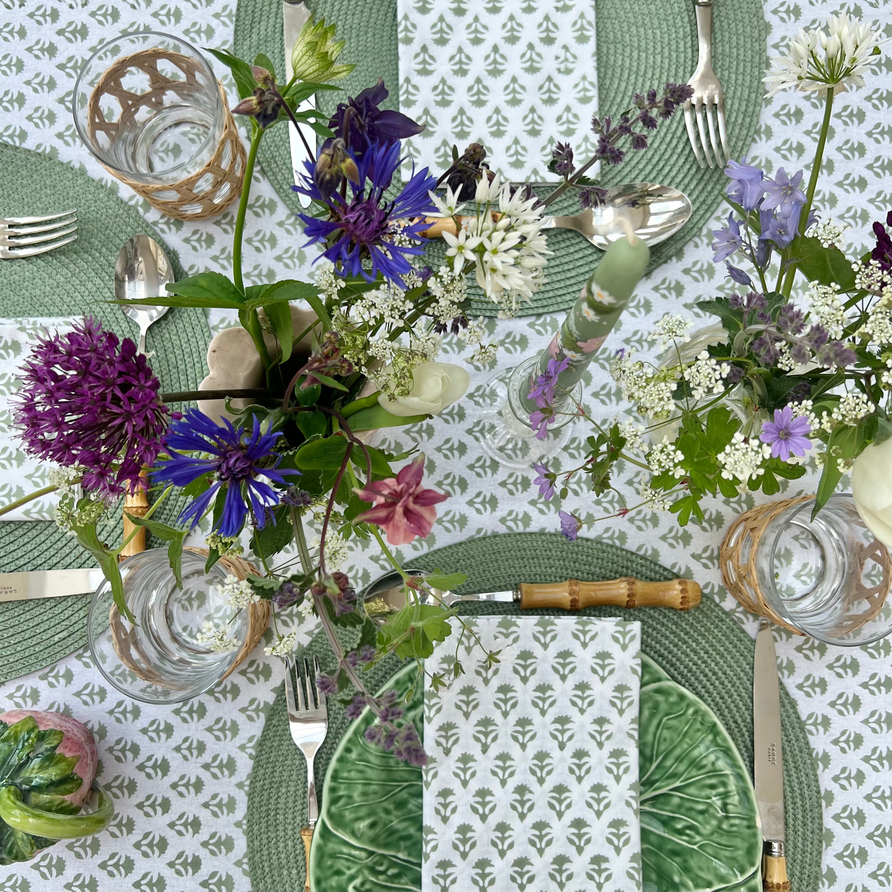 Sage Green Carnation Napkins