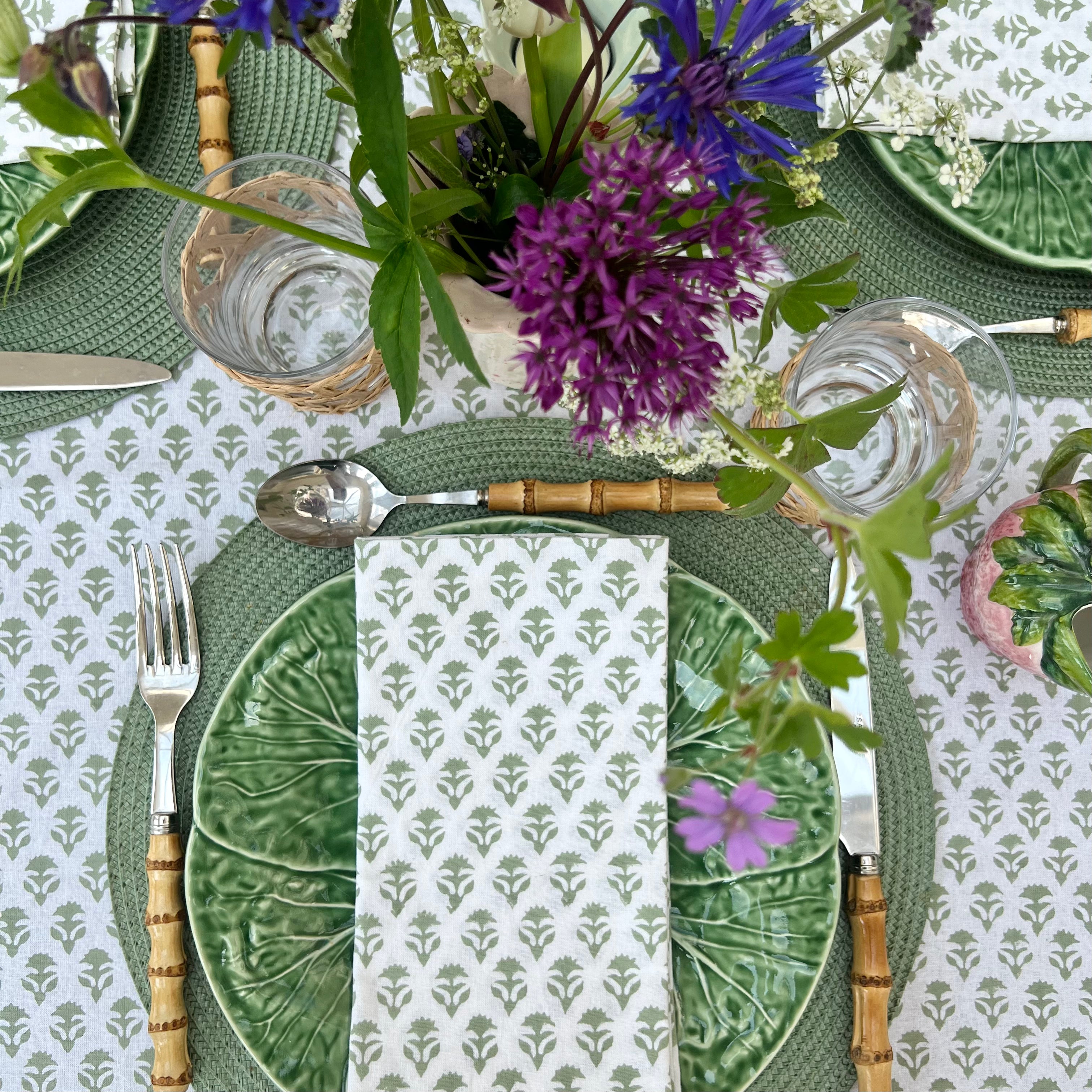 Sage Green Carnation Napkins