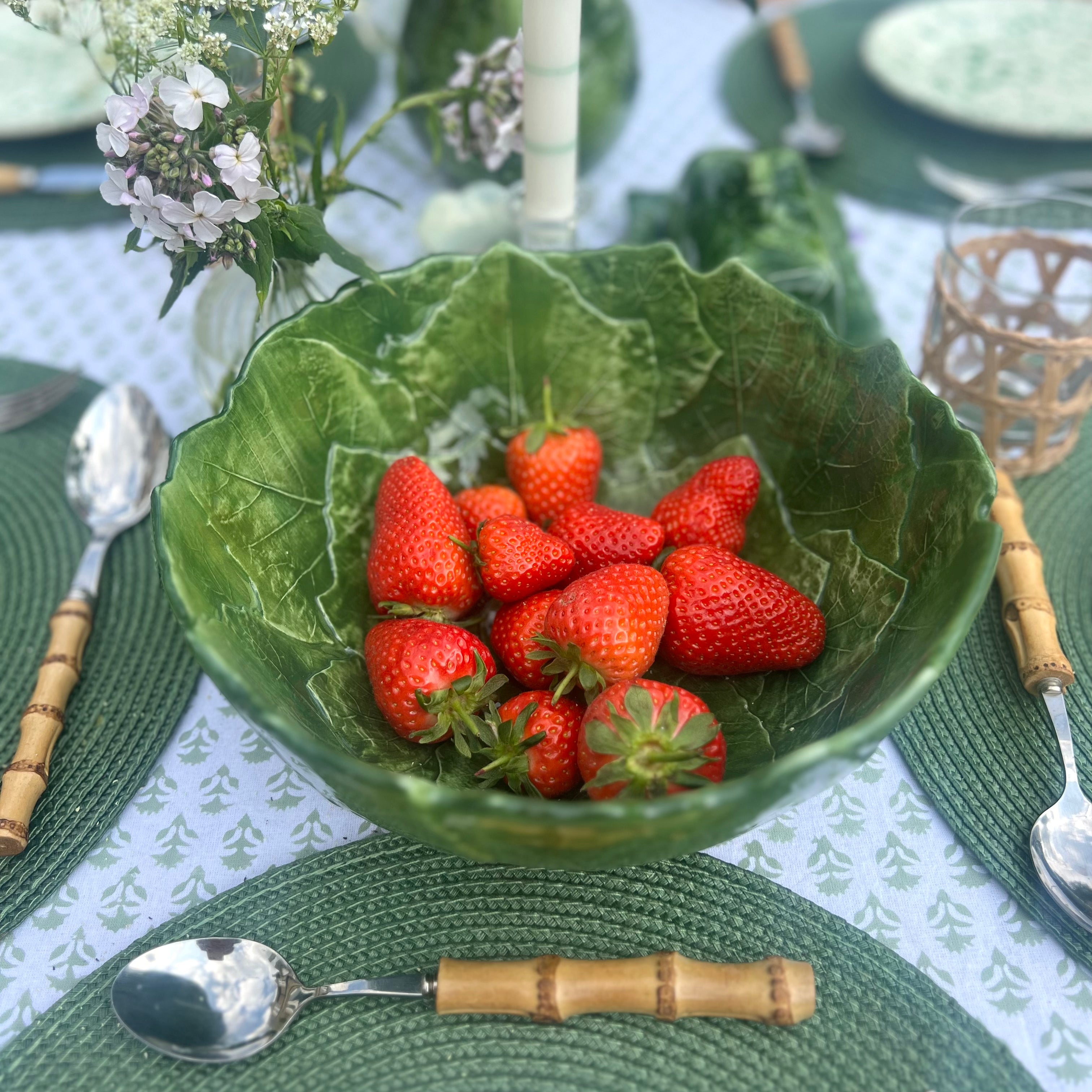 Green Vine Leaf Bowl Medium