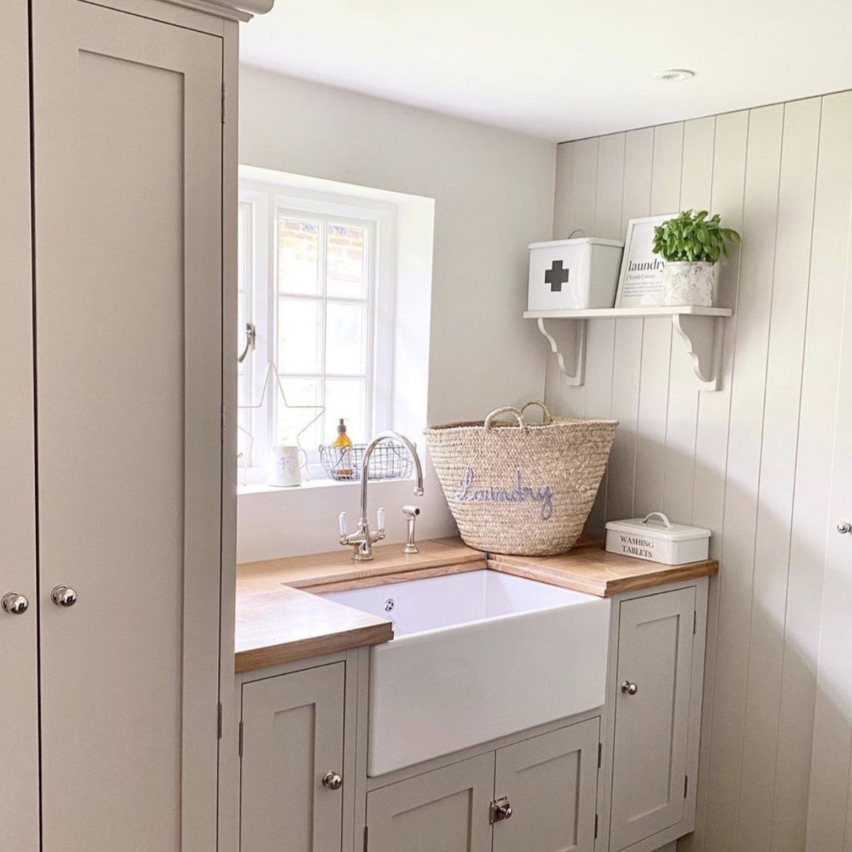 Rustic Round Laundry Basket