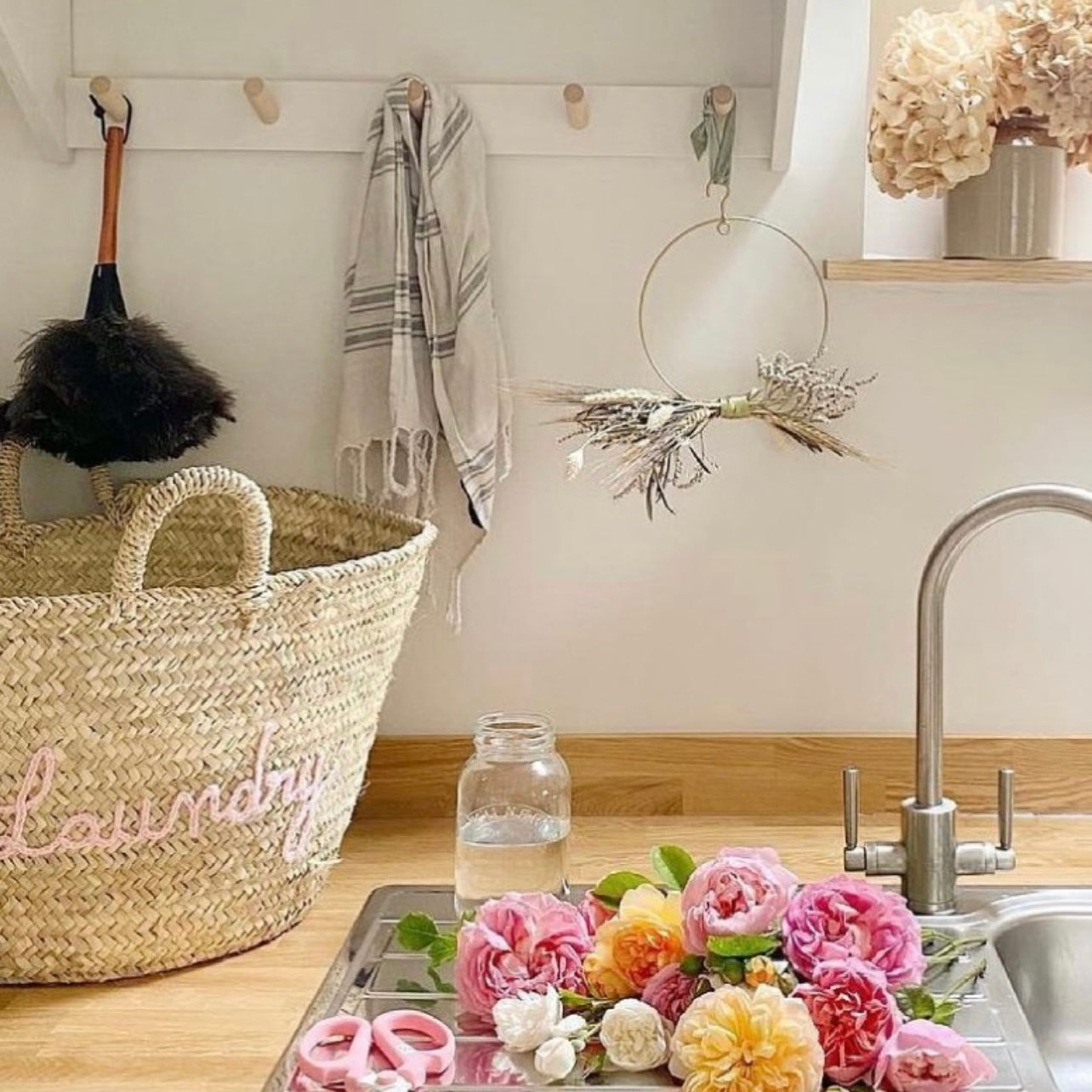 Rustic Round Laundry Basket