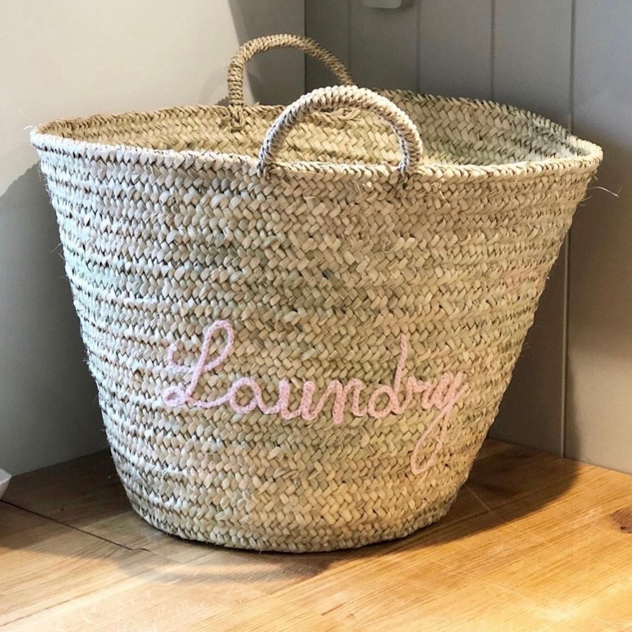 Rustic Round Laundry Basket