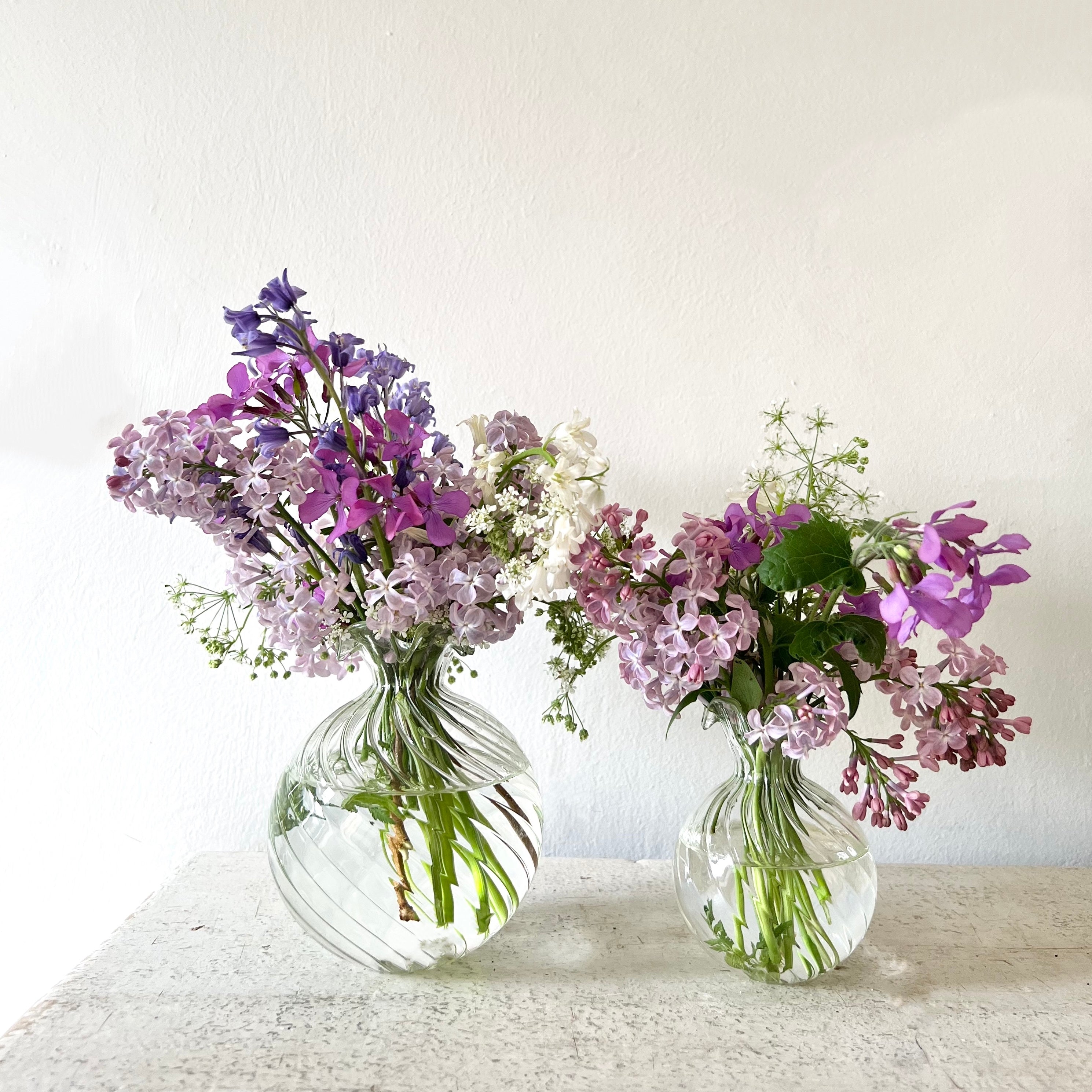 Dusty Green Scalloped Ribbed Bud Vase
